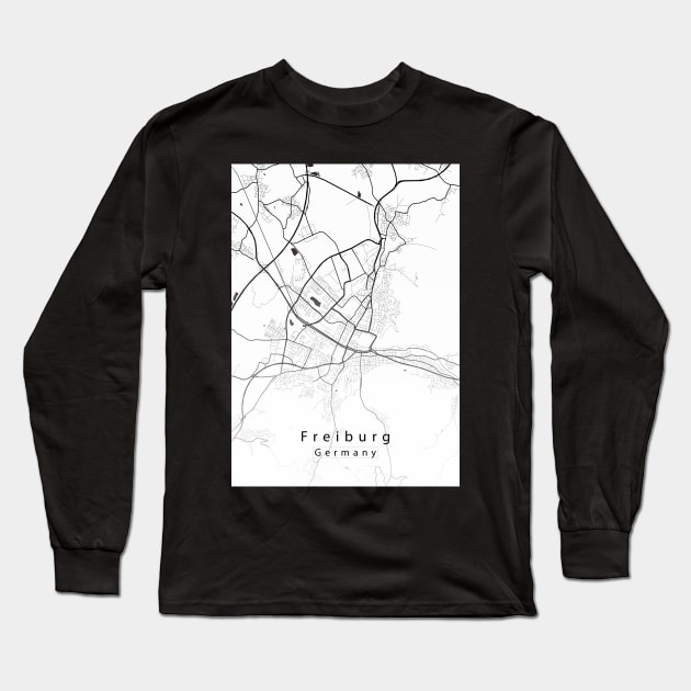 Freiburg Germany City Map Long Sleeve T-Shirt by Robin-Niemczyk